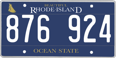 RI license plate 876924