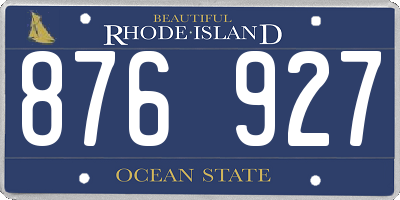 RI license plate 876927
