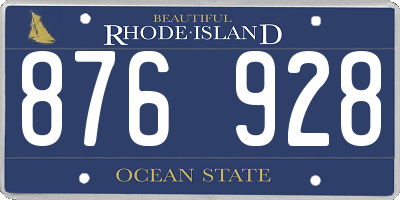 RI license plate 876928