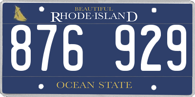 RI license plate 876929