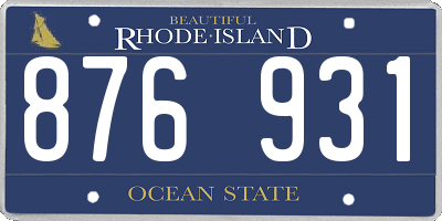 RI license plate 876931