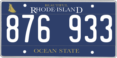 RI license plate 876933