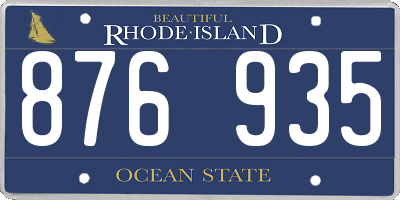 RI license plate 876935