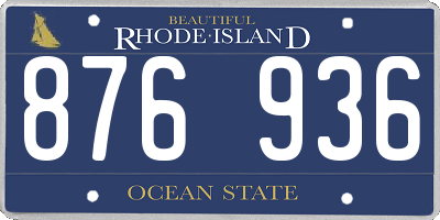 RI license plate 876936