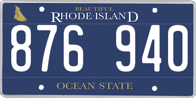 RI license plate 876940