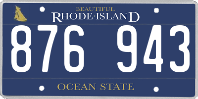 RI license plate 876943