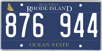 RI license plate 876944