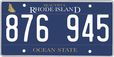 RI license plate 876945