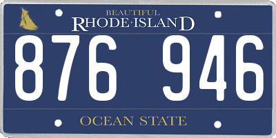 RI license plate 876946
