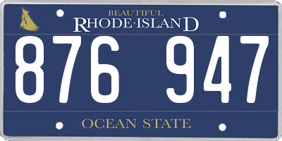 RI license plate 876947