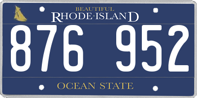 RI license plate 876952