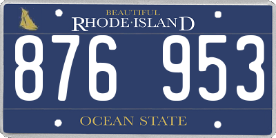 RI license plate 876953