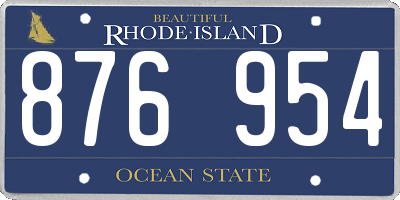 RI license plate 876954