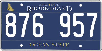 RI license plate 876957