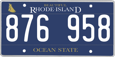 RI license plate 876958