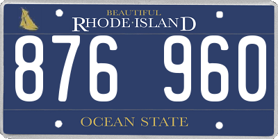 RI license plate 876960
