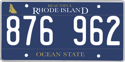 RI license plate 876962