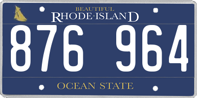 RI license plate 876964