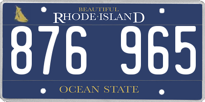 RI license plate 876965
