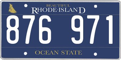 RI license plate 876971