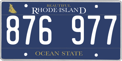 RI license plate 876977