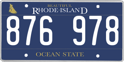 RI license plate 876978