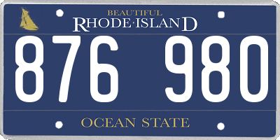 RI license plate 876980