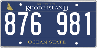 RI license plate 876981