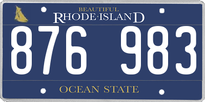RI license plate 876983