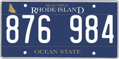 RI license plate 876984