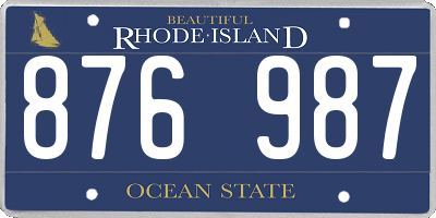 RI license plate 876987