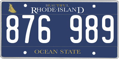 RI license plate 876989