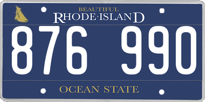 RI license plate 876990