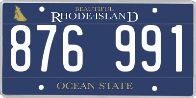 RI license plate 876991
