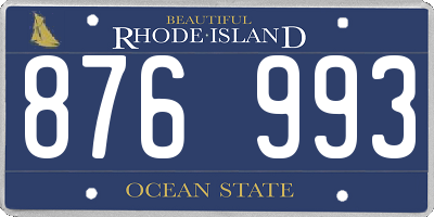 RI license plate 876993