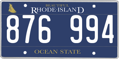 RI license plate 876994