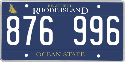 RI license plate 876996