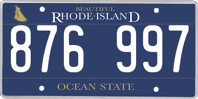 RI license plate 876997