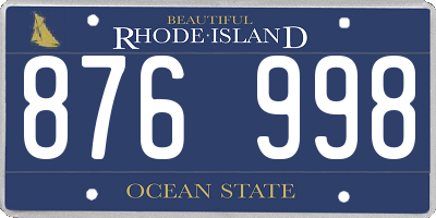 RI license plate 876998