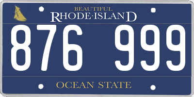 RI license plate 876999