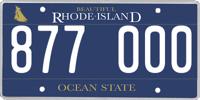 RI license plate 877000