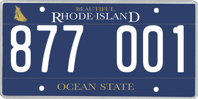 RI license plate 877001