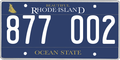 RI license plate 877002
