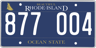 RI license plate 877004