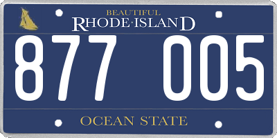 RI license plate 877005