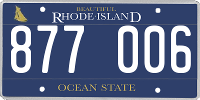 RI license plate 877006