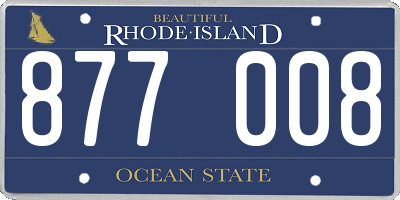 RI license plate 877008