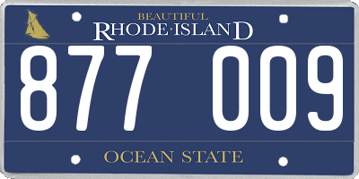 RI license plate 877009