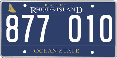 RI license plate 877010