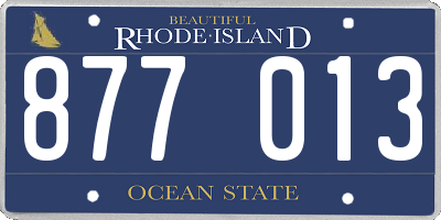 RI license plate 877013